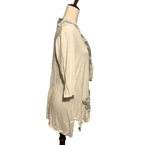 Niche Nilgun Cream Asymmetrical Shark Bite Tunic Top M - Picture 5 of 8